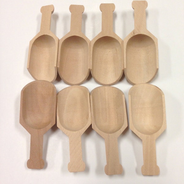 5 Unfinished Wooden Mini Scoops - 4 Inch - Great for Gift Jars