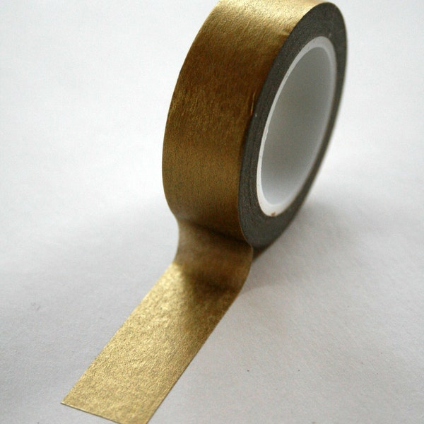 Washi Tape - 15mm - Metallic Gold Solid Color - Deco Paper Tape No. 15