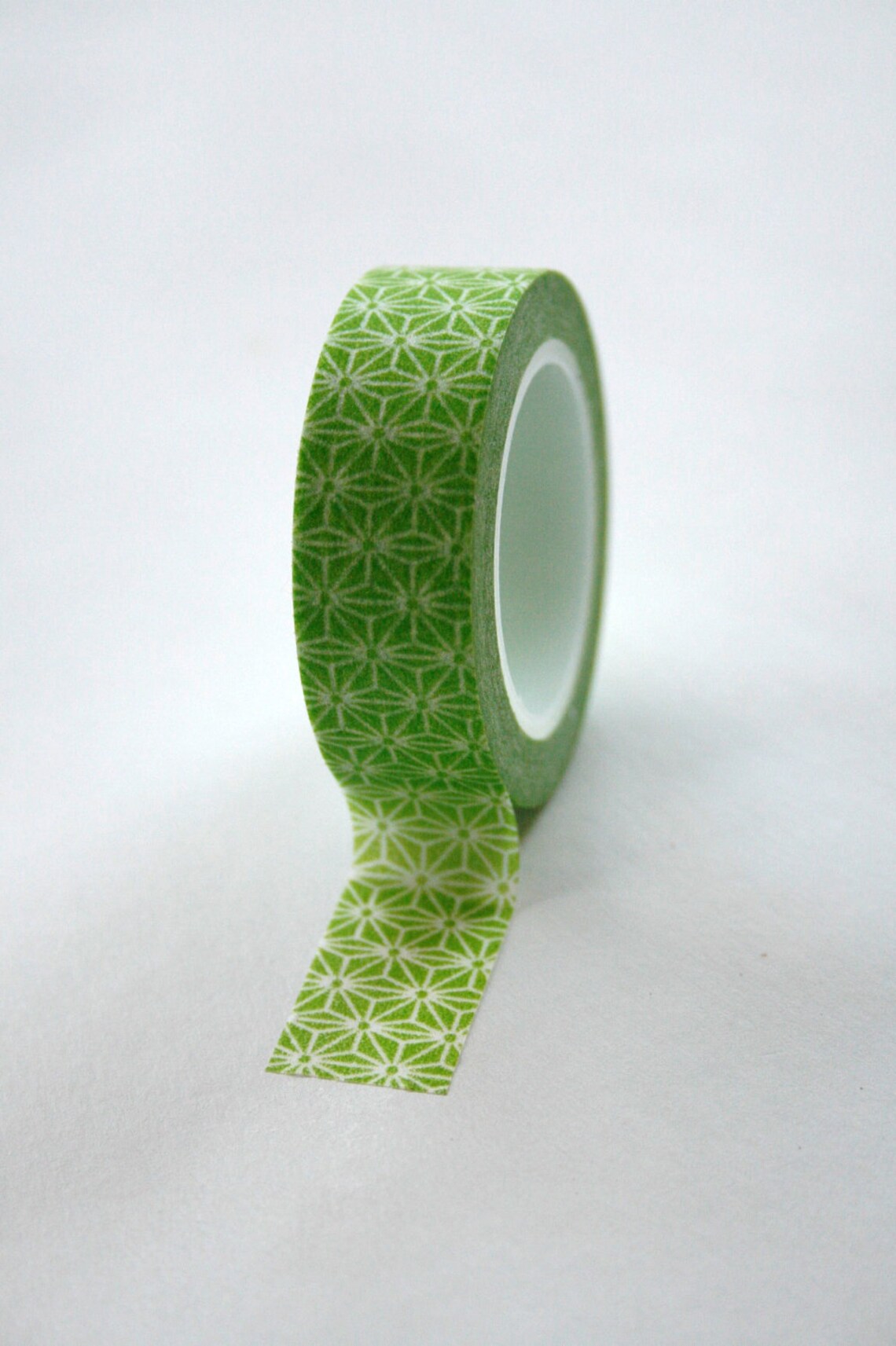 Washi Tape 15mm Green and White Geometric Pattern Deco Etsy