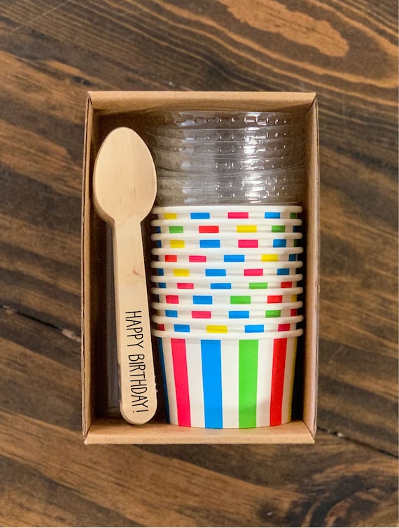 Ice Cream Party Pack Boxed Set Printed Wooden 5.5 Etsy