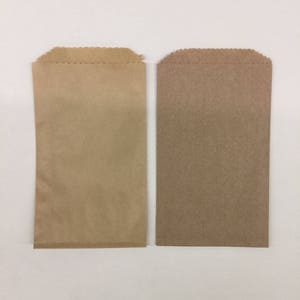QTY 25 Extra Small Polished Brown Paper Flat Merchandise Bags Blank No Printing 3 1/4 Inches x 5 1/4 Inches image 5