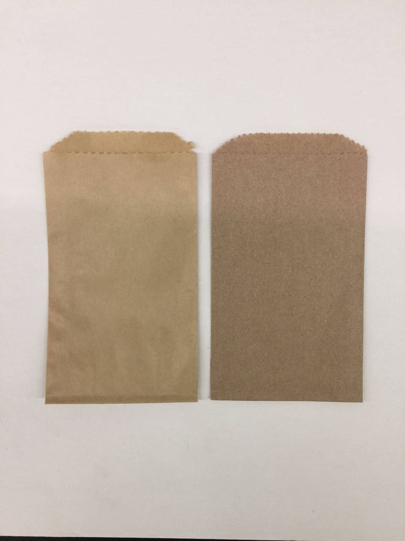 QTY 25 Extra Small Polished Brown Paper Flat Merchandise Bags Blank No Printing 3 1/4 Inches x 5 1/4 Inches image 5