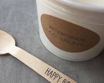 25 Printed Wooden Utensils Available in Three Sizes – Your Phrase Choice