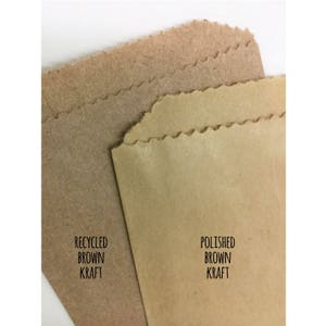 QTY 25 Extra Small Polished Brown Paper Flat Merchandise Bags Blank No Printing 3 1/4 Inches x 5 1/4 Inches image 4