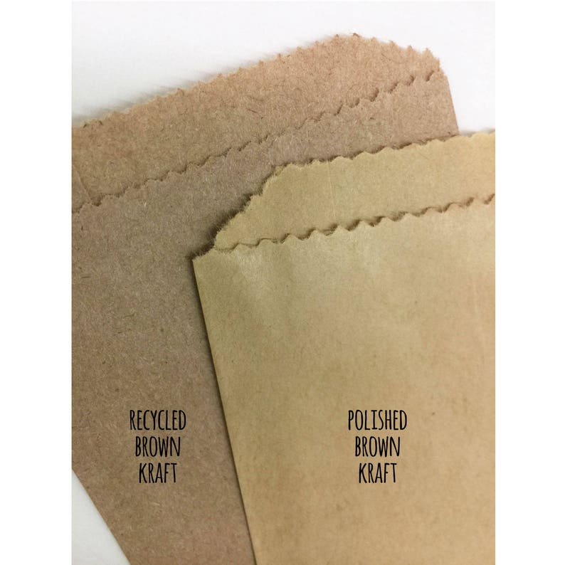 QTY 25 Extra Small Polished Brown Paper Flat Merchandise Bags Blank No Printing 3 1/4 Inches x 5 1/4 Inches image 4