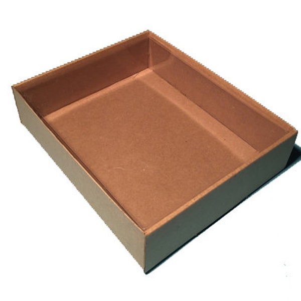 Heavy Kraft Cardboard Boxes SAMPLE - Clear Top - 8" x 6 3/8" x 2"-  Large