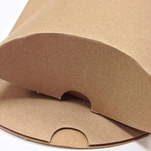 DIY Recycled Brown Kraft Pillow Boxes Perfect for Embellishing with Deco Tapes Three Sizes Available image 1