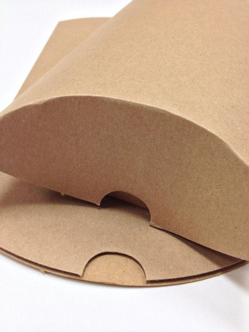 DIY Recycled Brown Kraft Pillow Boxes Perfect for Embellishing with Deco Tapes Three Sizes Available image 1