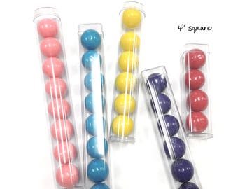 FREE U.S. Shipping - Clear Fda Plastic Round or Square Storage Tubes - Three Lengths - Candy or Favor Tubes with Clear Caps