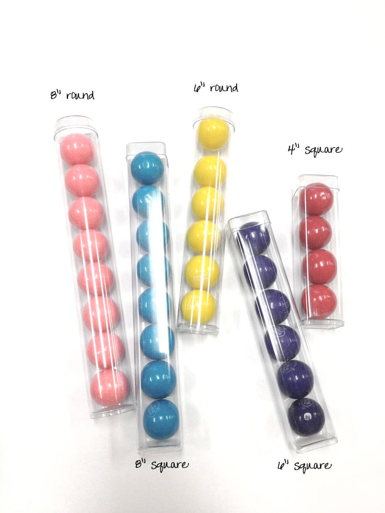 FREE U.S. Shipping Clear Fda Plastic Round or Square Storage Tubes Three Lengths Candy or Favor Tubes with Clear Caps image 1