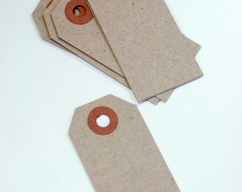 Mini Shipping Paper Tags - Natural Brown Kraft - 1.375 x 2.75 - Pack of 150