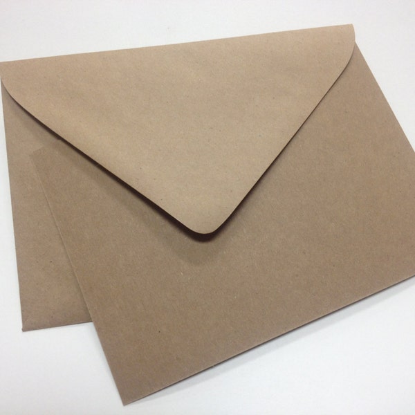 A2 Size - Kraft Recycled Chipboard Paper & Brown Kraft Envelopes - set of 50