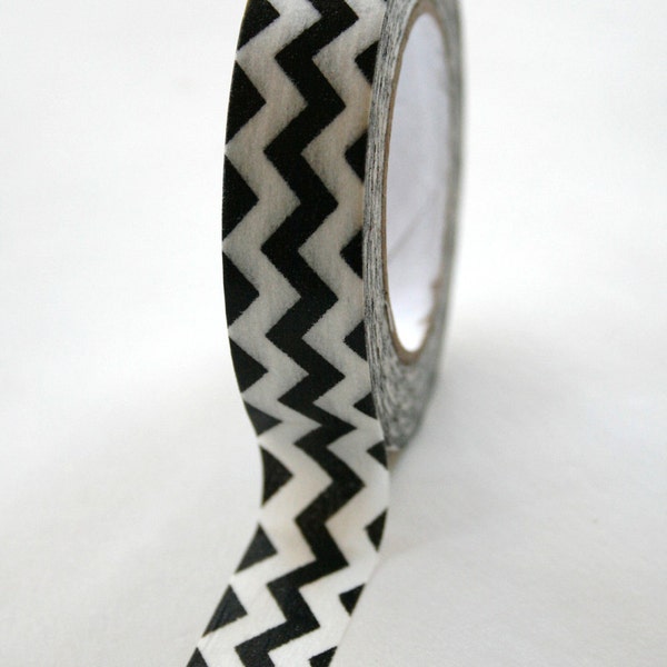 Washi Tape Black White Chevron - 15mm - Deco Tape No. 126