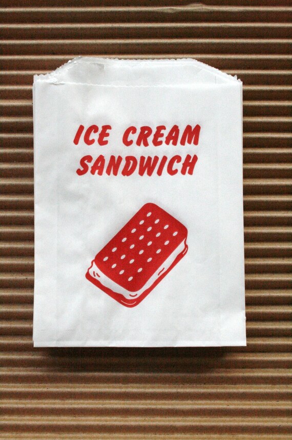 Vintage Style Ice Cream Sandwich Bags Red and White Gusseted 4.5 X 1 X 5.75 Inches Set of 25 Etsy