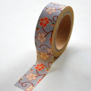 Washi Tape - 15mm - Mango and Lavender Floral - Deco Masking Tape No. 229