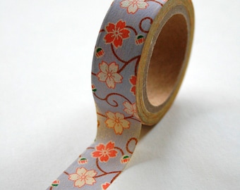 Washi Tape - 15mm - Mango and Lavender Floral - Deco Masking Tape No. 229