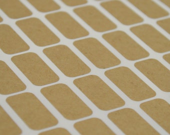 Small Rectangle Brown Kraft Labels - 1/2 x 1 Inch Sheet Labels for Laserjet or Inkjet Printing - set of 360