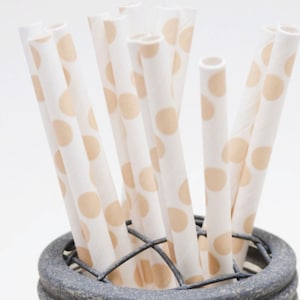 Latte Dots Paper Straws - Perfect for Parties - Favors- Festive and Fun Addition