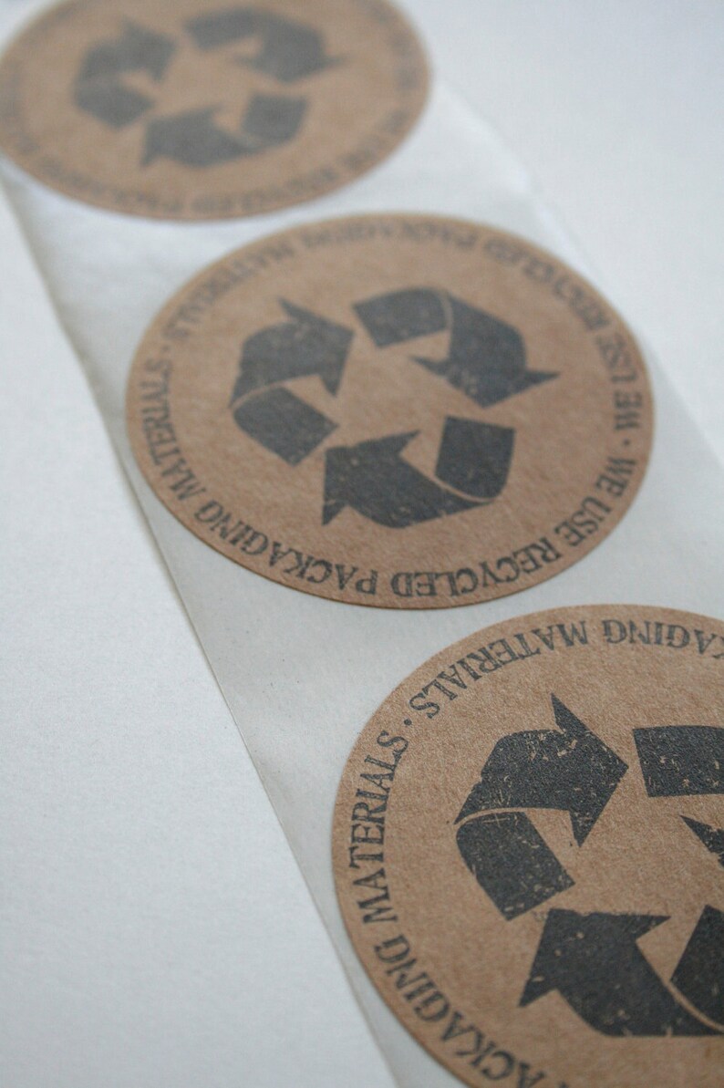 QTY 100 Recycled Packaging Sticker Let Your Customers Know Etsy