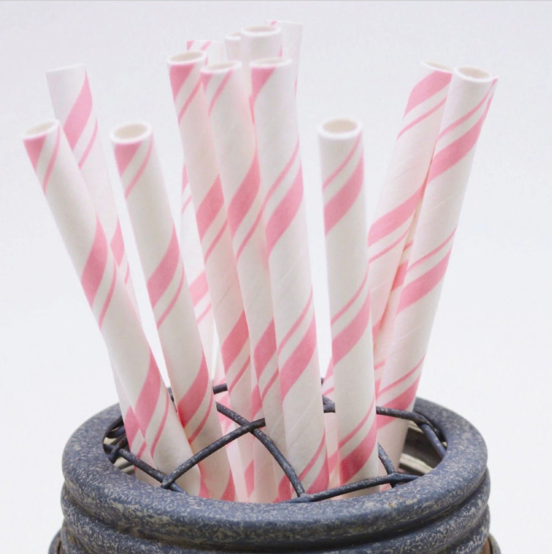Light Pink Blossom Pencil Stripe Pattern Paper Straws - Perfect for ...