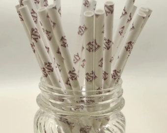 Texas A&M Logo Paper Straws - Perfect for Parties - Favors--Free Editable DIY Tags PDF