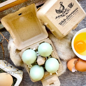 Printed Egg Cartons - Natural or Multi Color - Heavy Pulp 6-Egg - Custom Egg Cartons - Great Gift - Free U.S. Shipping