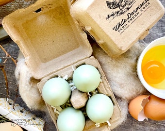 Printed Egg Cartons - Natural or Multi Color - Heavy Pulp 6-Egg - Custom Egg Cartons - Great Gift - Free U.S. Shipping