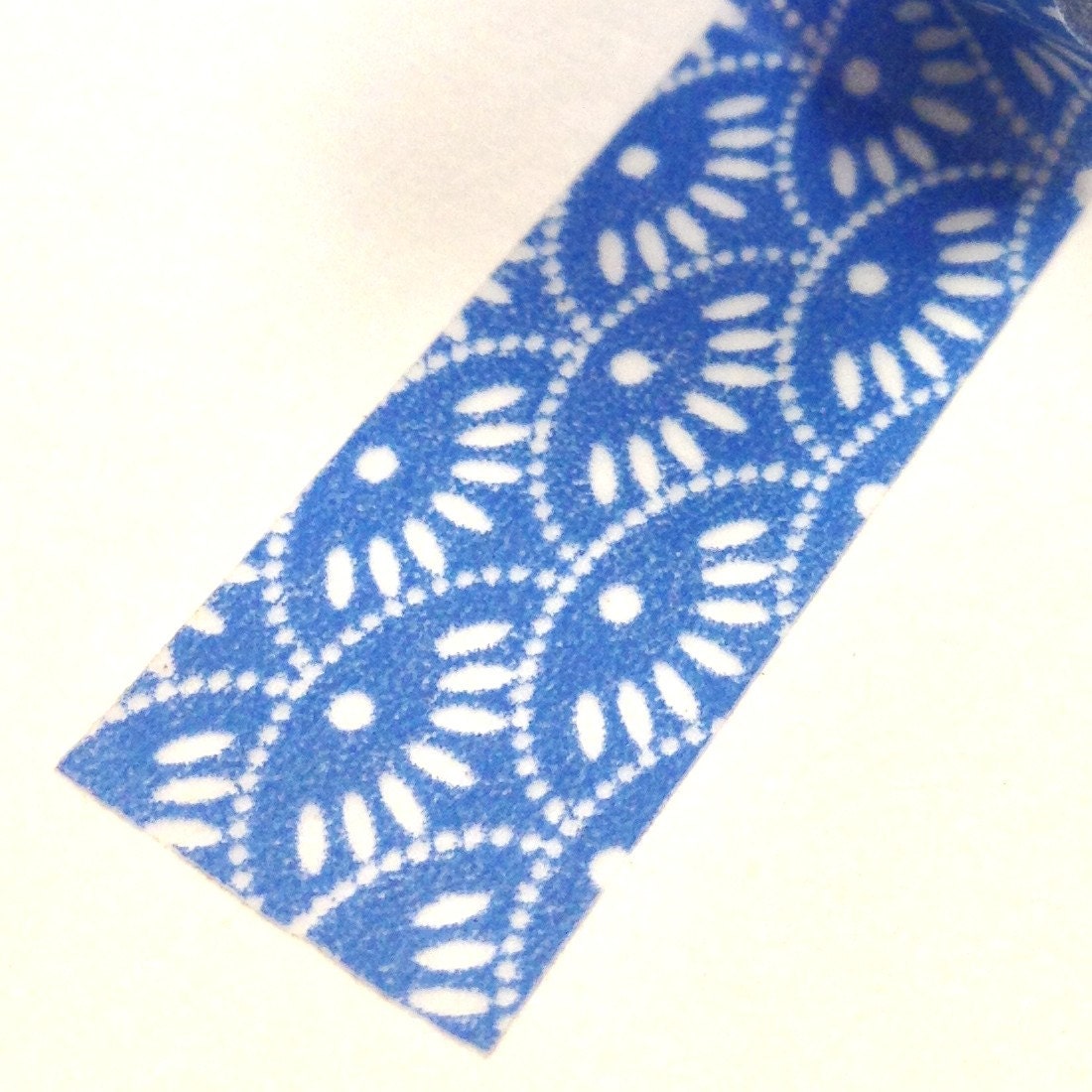 Washi Tape 15mm White Dots and Dashes on Blue Deco Paper - Etsy