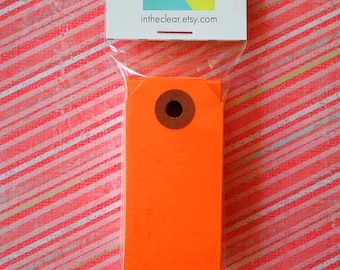 Mini Shipping Paper Tags - Sixteen Colors Available - 1.375 x 2.75 - Pack of 25 - Orange