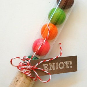 60 Clear Plastic Gumball Tubes - Bubble Gum Favor Tubes and Corks