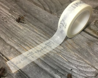 Washi Tape - 15mm - Metalic Silver Calculus Math on White - Deco Paper Tape No. 1180