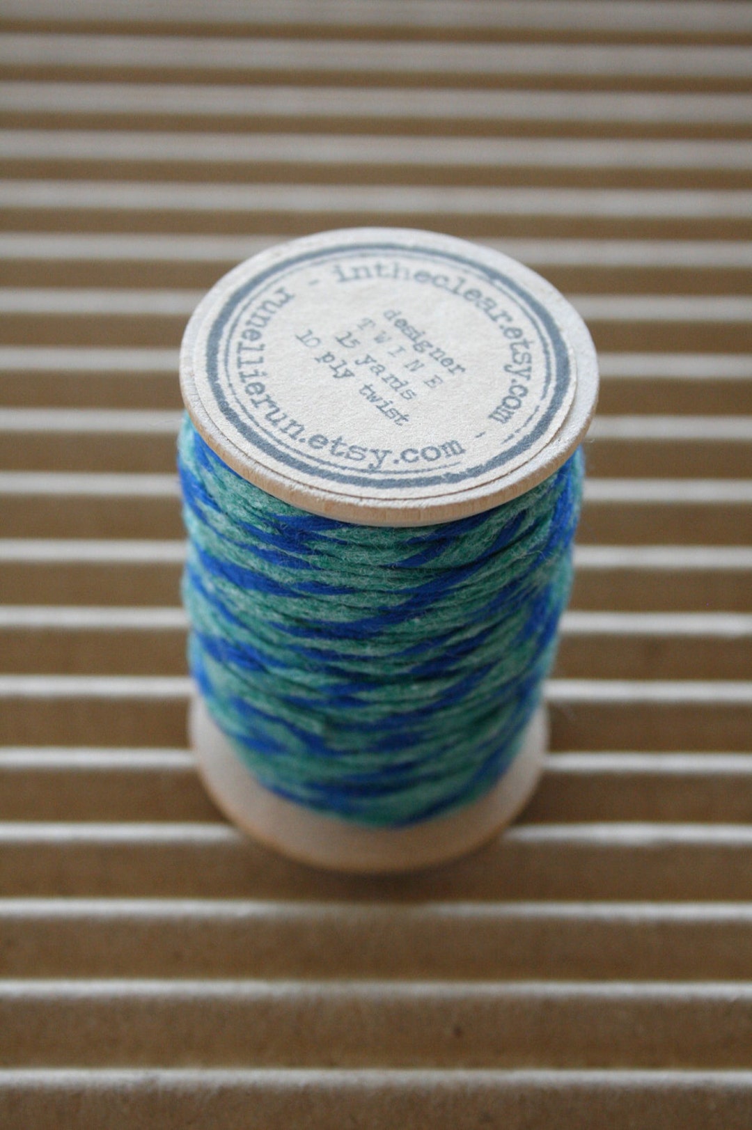 15 Yards Spool Green and Blue 10 Ply Bakers Twine Blue Green Twist