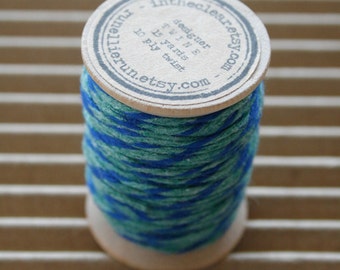 15 Yards Spool - Green and Blue - 10 Ply Bakers Twine - Blue Green Twist - Heavy Twine