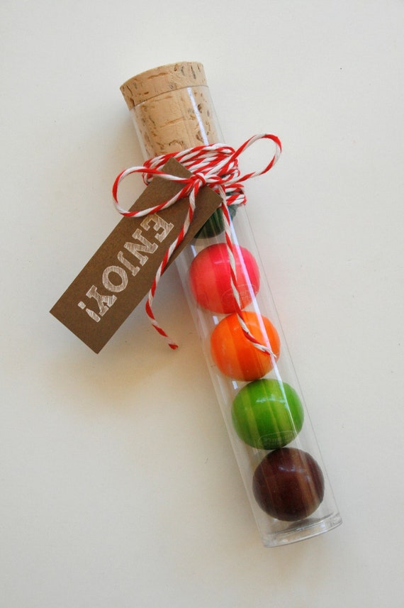 20 Clear Food Safe Plastic Gumballs Favor Tubes and Corks