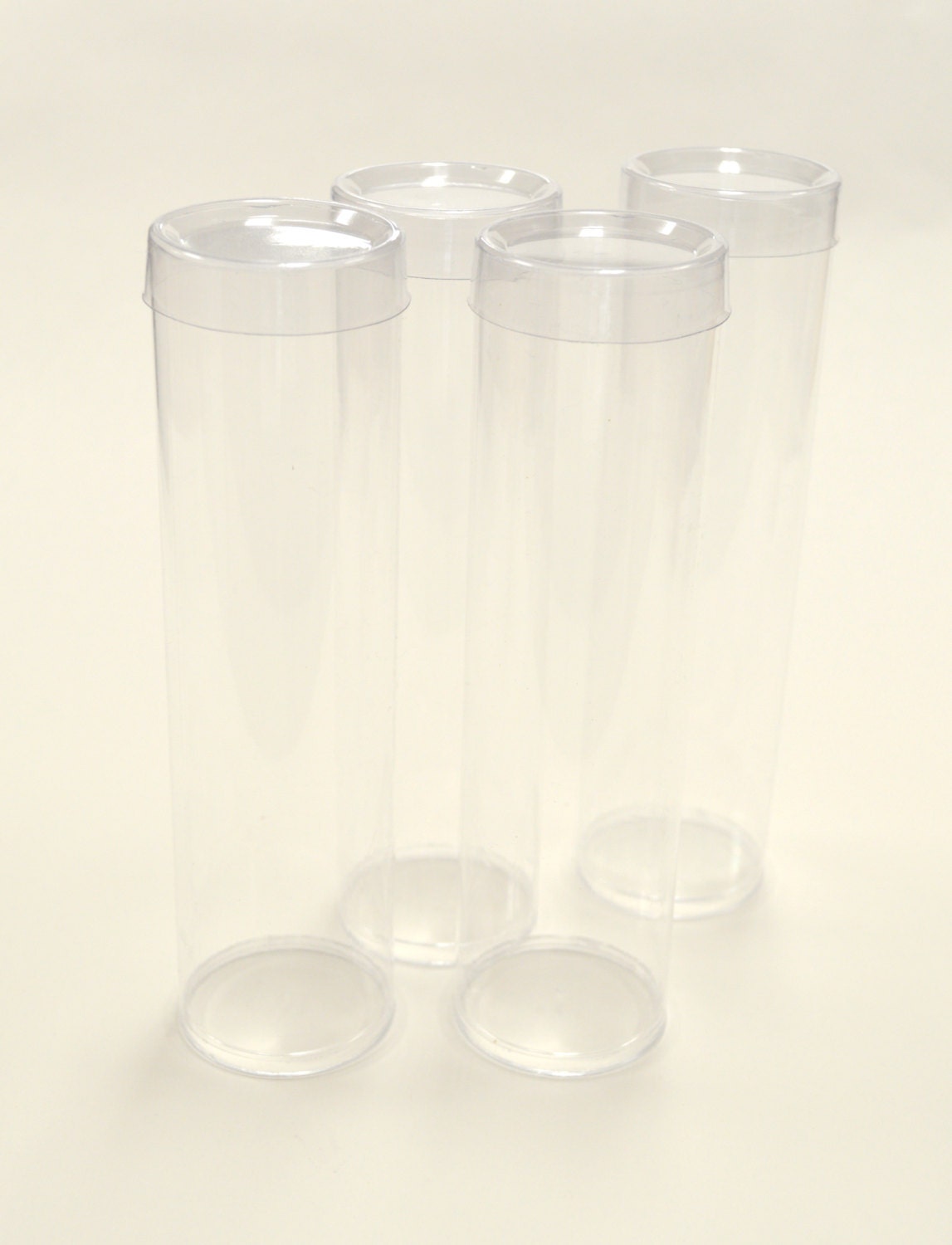  Pack of 100 Square Clear Plastic Storage Tubes 3