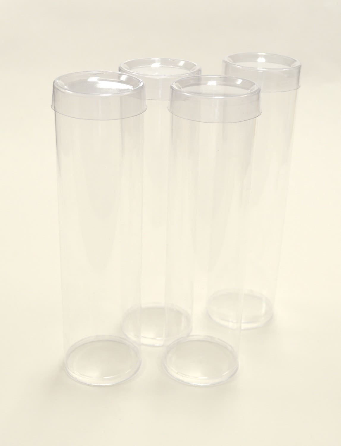Clear Large Plastic Round Storage, 1.5 Inch Diameter x 6 Inch or 10 Inch Length -  Candy or Favor Tubes with Clear Caps