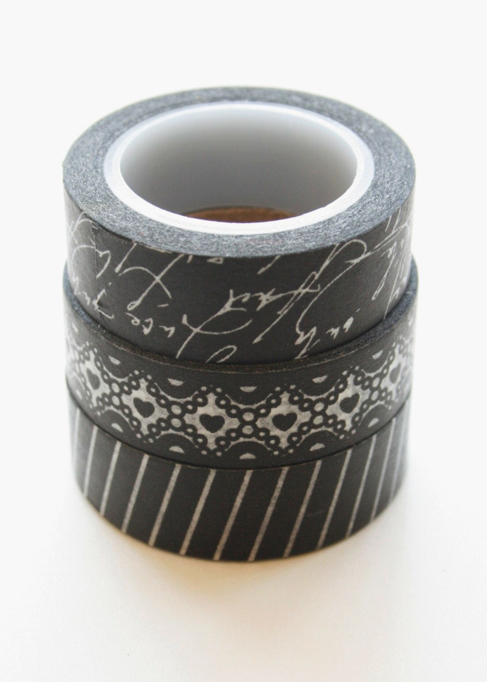 Washi Tape 15mm White Diagonal Thin Lines on Black Deco Etsy