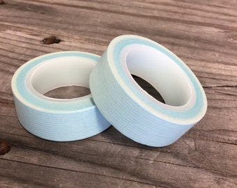 Washi Tape - 15mm - Light Blue Vertical Stripe Pattern - Deco Paper Tape No. 112