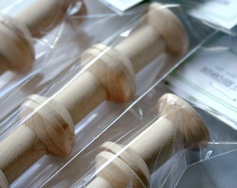 Small Wooden Spools - set of 6 - Natural Wood Thread Spools