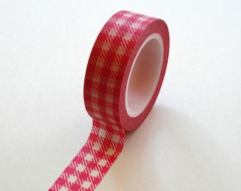 Washi Tape - 15mm - Pink Bold Gingham Pattern - Deco Paper Tape No. 358