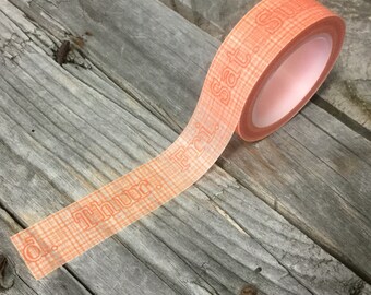 Washi Tape - 15mm - Weekdays on Orange Sketch Texture - Deco Paper Tape No. 810