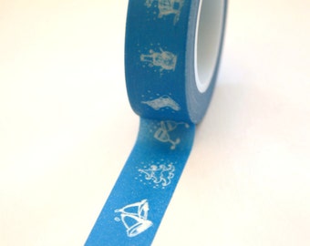 Washi Tape - 15mm - White Christmas Design - Deco Paper Tape no 535
