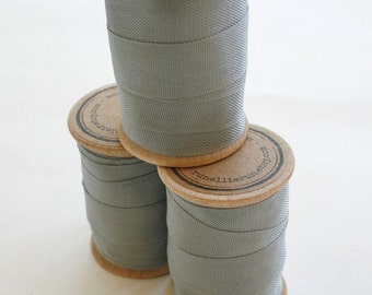 Rayon Binding Tape - 1/2 Inch Wide - 10 Yds Clipper Grey on Wooden Spool - Packaging and Gift Ribbon