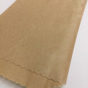 QTY 25 Extra Small Polished Brown Paper Flat Merchandise Bags Blank No Printing 3 1/4 Inches x 5 1/4 Inches image 3