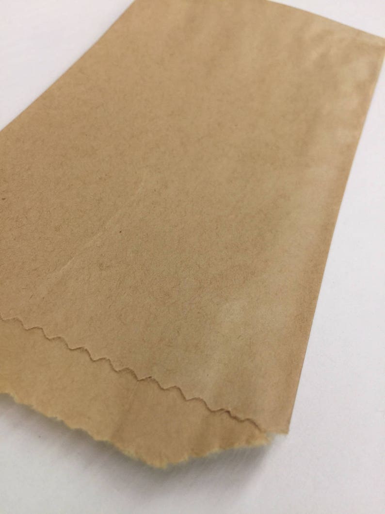 QTY 25 Extra Small Polished Brown Paper Flat Merchandise Bags Blank No Printing 3 1/4 Inches x 5 1/4 Inches image 3