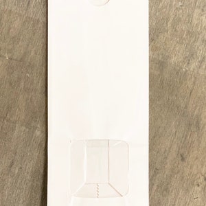 Free US Shipping Plain Unprinted Small Half Pound White Paper Lined Tin Tie Bags with Window - Food Safe - 3.375 X 2.5 X 7.75 Inches