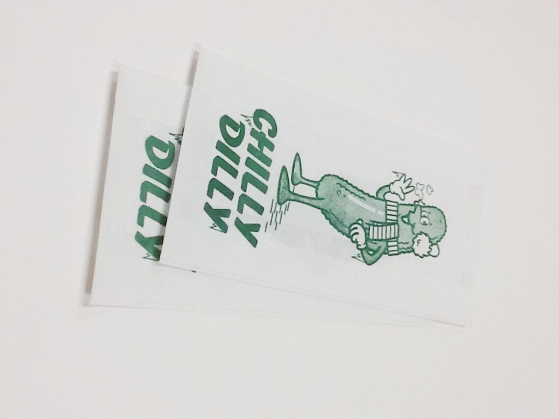 Vintage Style Chilly Dilly Pickle Bags Green on White Etsy