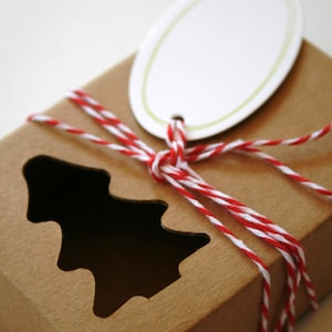 Ensemble de boîtes en carton Kraft lourd de 6 - arbre Cut Out - taille parfaite pour des cadeaux ou de l’emballage