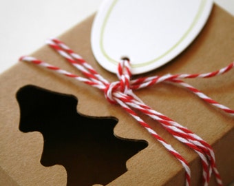 Heavy Kraft Cardboard Boxes set of 6 - Tree Cut Out - Perfect Size for GIfts or Packaging