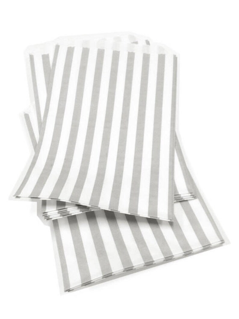 Free U.S. Shipping 5 x 7 Size Traditional Sweet Shop Candy Stripe Paper Bags Weddings Parties Gifting 5 x 7 Choose Your Color image 3